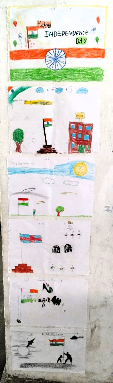 Beautiful and colourful Drawings done by the Society Children.