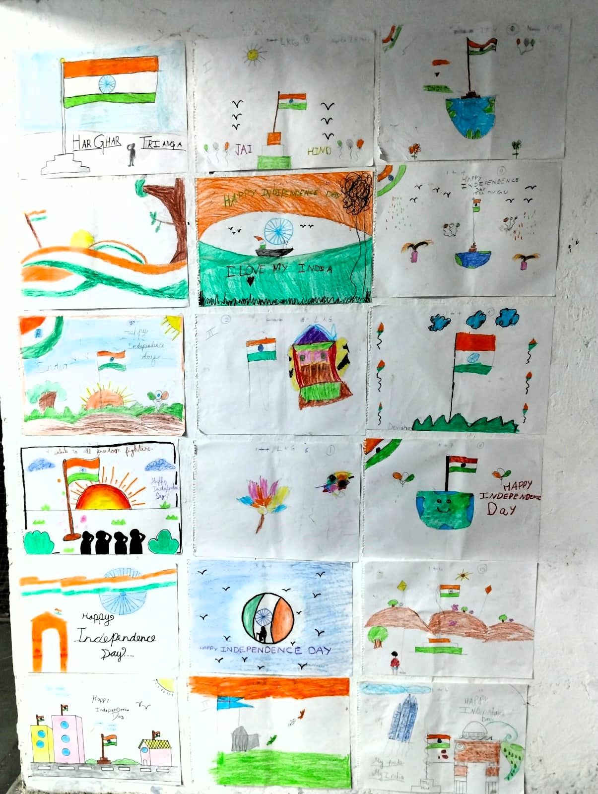 Beautiful and colourful Drawings done by the Society Children.